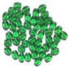 50 8x6mm Transparent Green Flat Oval Glass Beads